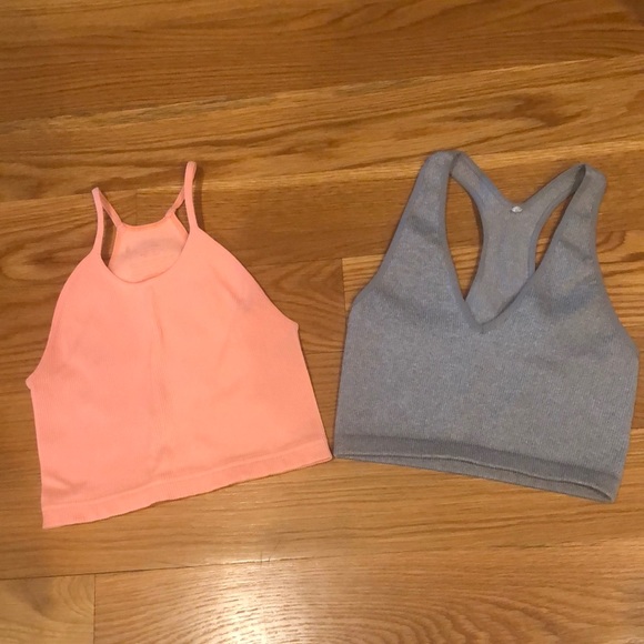Free People Tops - (2) TWO FREE PEOPLE Crop Tops, Orange and Grey, SZ S